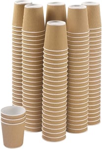 Ripple Paper Cups 280 ML  , Paper Glass , Paper Cup ,  Mug for Coffee, Tea and Cappuccino in Party, Office, Events and Other (Brown, Pack of 25) Colour As Per Available