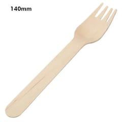 Disposable Wooden Fork (14cm Big Size, 100 Pieces) | Ecofriendly Spoons for Eating Food | Best Uses: Kitchen, Birthday, Parties, Events, Picnic, Office & Restaurant | No Plastic Wood Spoon | Disposable Wood Cutlery Fork Set