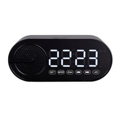 EVM Enclock Black Bluetooth Speaker With LED Clock for music lovers and those who are punctual