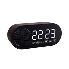 EVM Enclock Black Bluetooth Speaker With LED Clock for music lovers and those who are punctual