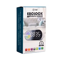 EVM Enclock Black Bluetooth Speaker With LED Clock for music lovers and those who are punctual