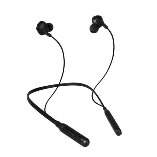 Black Aroma Grace Wireless Bluetooth Neckband with lightweight design and comfortable earbuds also perfect for workouts, runs, or other outdoor activities