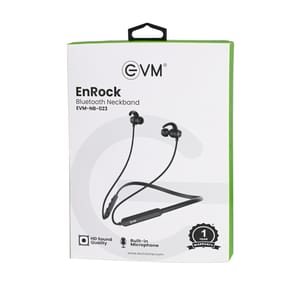 Black EnRock Bluetooth Neckband EVM-NB-023  is the classic innovation of wired earphones also perfect gift for music-lover stakeholders