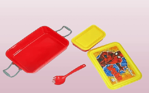 Peri Peri Lunch Box Spiderman  Plastic for Back to School Kids 1 Containers and 1 Spoon(fock) 1Lunch Box (700 ml) (Colour and Print as per Availability)