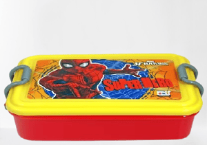 Peri Peri Lunch Box Spiderman  Plastic for Back to School Kids 1 Containers and 1 Spoon(fock) 1Lunch Box (700 ml) (Colour and Print as per Availability)