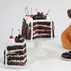 Black Forest Egg Less Round Shape Cake For Any Occasion,Party & Events Celebration