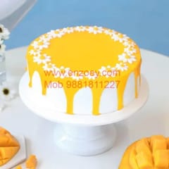 Mango Egg Less Round Shape Cake For Any Occasion,Party & Events Celebration