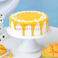 Mango Egg Less Round Shape Cake For Any Occasion,Party & Events Celebration