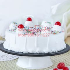 Simply Vanilla  Egg Less Round Shape Cake For Any Occasion,Party & Events Celebration