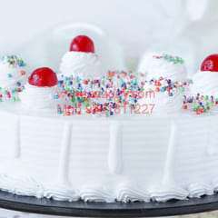 Simply Vanilla  Egg Less Round Shape Cake For Any Occasion,Party & Events Celebration