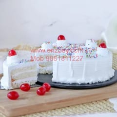 Simply Vanilla  Egg Less Round Shape Cake For Any Occasion,Party & Events Celebration