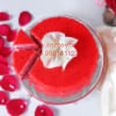 Red Velvate Egg Less Cheese Round Shape CakeFor Any Occasion,Party & Events Celebration