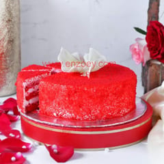 Red Velvate Egg Less Cheese Round Shape CakeFor Any Occasion,Party & Events Celebration