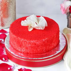 Red Velvate Egg Less Cheese Round Shape CakeFor Any Occasion,Party & Events Celebration