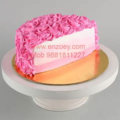 Strawberry Egg Less Cheese half  Round Shape CakeFor Any Occasion,Party & Events Celebration