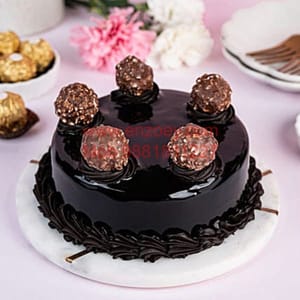 Ferrero Rocher Egg Less Round Shape Cake For Any Occasion,Party & Events Celebration