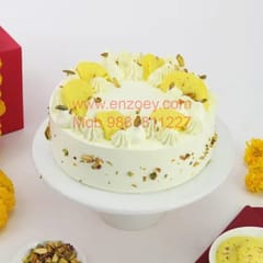 Rasmalai Cake Egg Less Round Shape Cake For Any Occasion,Party & Events Celebration