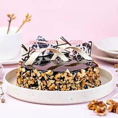 Choco Walnut Egg Less Round Shape Cake For Any Occasion,Party & Events Celebration