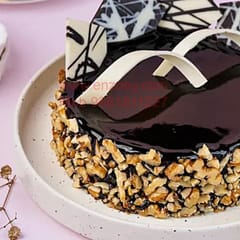 Choco Walnut Egg Less Round Shape Cake For Any Occasion,Party & Events Celebration