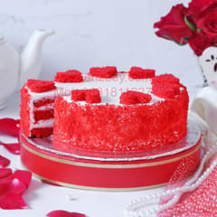 Red Velvat Cake Egg Less Round Shape Cake For Any Occasion,Party & Events Celebration