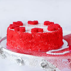 Red Velvat Cake Egg Less Round Shape Cake For Any Occasion,Party & Events Celebration