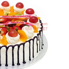 Dutch Chocolate With Fry Fruits Egg Less Round Shape Cake For Any Occasion,Party & Events Celebration