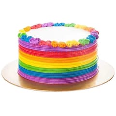 Rainbow Cake Egg Less Round Shape Cake For Any Occasion,Party & Events Celebration