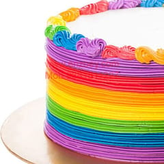 Rainbow Cake Egg Less Round Shape Cake For Any Occasion,Party & Events Celebration