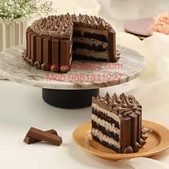 Choco Kit-Kat Egg Less Round Shape Cake For Any Occasion,Party & Events Celebration