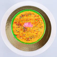 Mango (Seasonal) Egg Less Round Shape Cake For Any Occasion,Party & Events Celebration