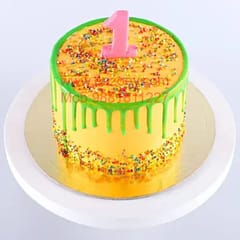 Mango (Seasonal) Egg Less Round Shape Cake For Any Occasion,Party & Events Celebration