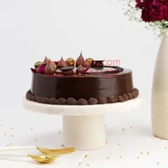 Flanky Chocolate Egg Less Round Shape Cake For Any Occasion,Party & Events Celebration