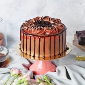 Belguim Choco Nougat Egg Less Round Shape Cake For Any Occasion,Party & Events Celebration