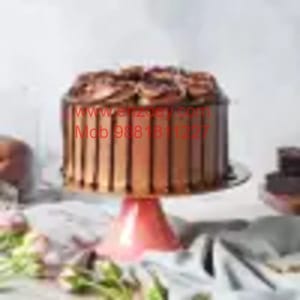 Belguim Choco Nougat Egg Less Round Shape Cake For Any Occasion,Party & Events Celebration