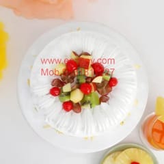 Fresh Fruit Cake Egg Less Round Shape Cake For Any Occasion,Party & Events Celebration