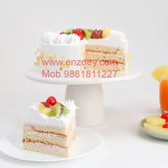 Fresh Fruit Cake Egg Less Round Shape Cake For Any Occasion,Party & Events Celebration