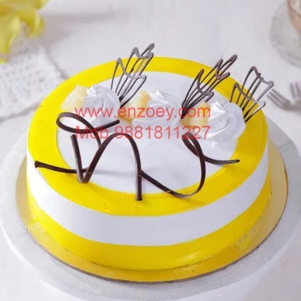 Choco Pineapple Egg Less Round Shape Cake For Any Occasion,Party & Events Celebration