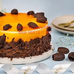 Choco Mango Egg Less Round Shape Cake For Any Occasion,Party & Events Celebration