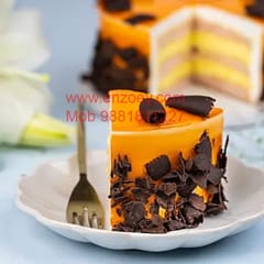 Choco Mango Egg Less Round Shape Cake For Any Occasion,Party & Events Celebration