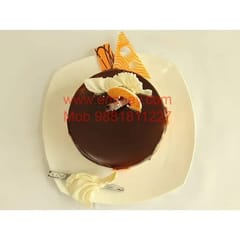 Choco Orange Egg Less Round Shape Cake For Any Occasion,Party & Events Celebration