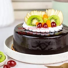 Choco Fresh Fruit Egg Less Round Shape Cake For Any Occasion,Party & Events Celebration