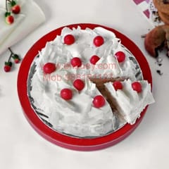 White Forest  Egg Less Round Shape Cake For Any Occasion,Party & Events Celebration