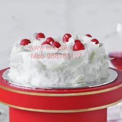 White Forest  Egg Less Round Shape Cake For Any Occasion,Party & Events Celebration