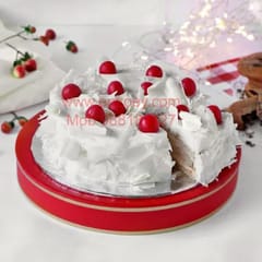 White Forest  Egg Less Round Shape Cake For Any Occasion,Party & Events Celebration