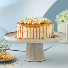 Caramel Crunch Egg Less Round Shape Cake For Any Occasion,Party & Events Celebration