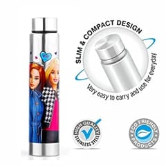 Aquaslim Barbie Steel Water Bottle 550ml with free flip cap Water Bottle