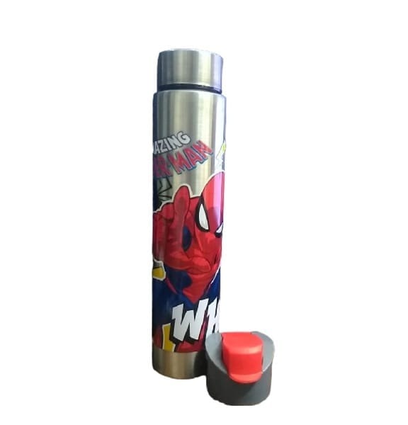 Aquaslim Spiderman Steel Water Bottle 550 ml with Free Flip Cap