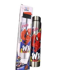 Aquaslim Spiderman Steel Water Bottle 550 ml with Free Flip Cap