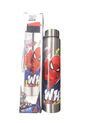 Aquaslim Spiderman Steel Water Bottle 550 ml with Free Flip Cap