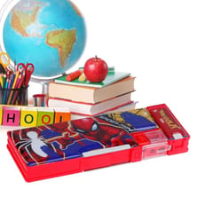 Megnatic Pencil Box Dual Said 1602 SPIDERMAN  Red Plastic Pencil Box for Back to School Kids Gift and Return Gift